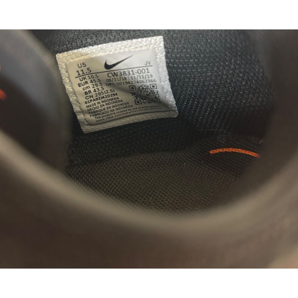 Nike Mens size 11.5 EU 45.5 Air Max Motion 2 Black Orange Running Shoes Sneakers - Picture 5 of 10